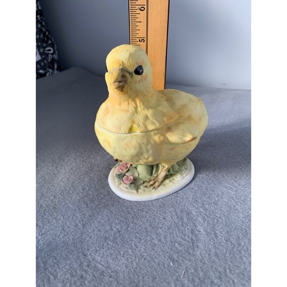 Vintage Lefton China Porcelain Baby Chick Trinket Box with Lid 1960s - Picture 9 of 12